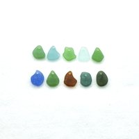 Real Sea Glass Charms or Pendants for Jewelry Making Beach Craft Supply Mixed Colors