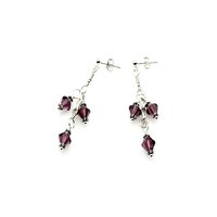 silver dangle three bead drops