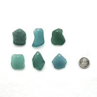 Large Sea Glass Pendants Teal and Green for Jewelry Wind Chimes or Keychains Craft Supply
