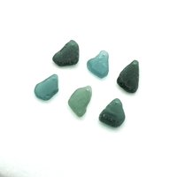 Real Sea Glass Rough Pendants for Jewelry Making Beach Craft Supply Teal Green Blue