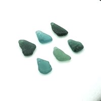 Real Sea Glass Rough Pendants for Jewelry Making Beach Craft Supply Teal Green Blue