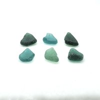 Real Sea Glass Rough Pendants for Jewelry Making Beach Craft Supply Teal Green Blue