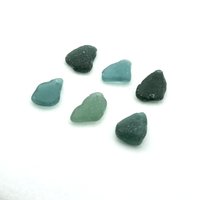 Real Sea Glass Rough Pendants for Jewelry Making Beach Craft Supply Teal Green Blue