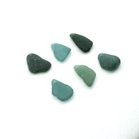 Real Sea Glass Rough Pendants for Jewelry Making Beach Craft Supply Teal Green Blue