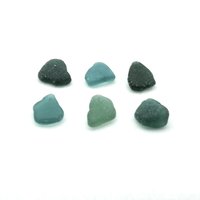Real Sea Glass Rough Pendants for Jewelry Making Beach Craft Supply Teal Green Blue