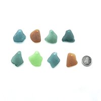 Genuine Sea Glass Pendants for Jewelry Making Colorful Drilled Beach Craft Beads 