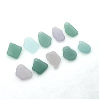 Sea Glass Charms for Jewelry Making Pastel Real Beach Beads Unusual Craft Supply
