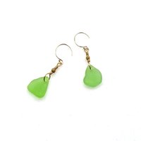 green sea glass earrings