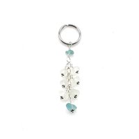 white dangly key chain 