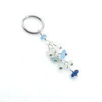 shades of white with blue accents