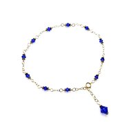 dark blue crystal anklet for women