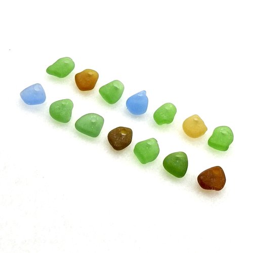 RESERVED Tiny Sea Glass for Crafts, Beach Charms for Jewelry Making, Sew on Teardrop Beads