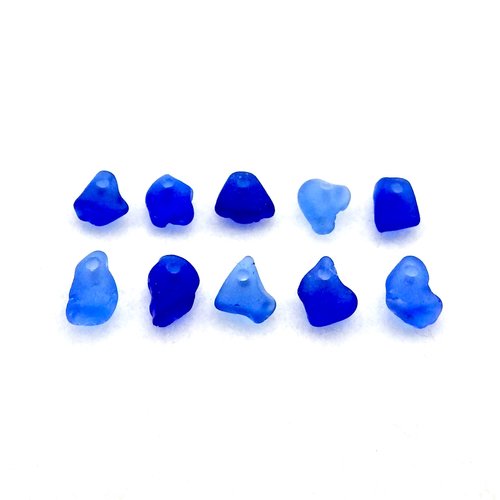 RESERVED Mini Sea Glass Beads, Cobalt Blue Charms for Jewelry Making, Beach Craft Supplies