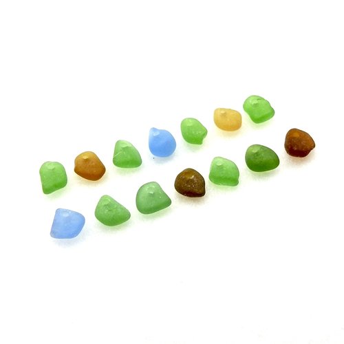 RESERVED Tiny Sea Glass for Crafts, Beach Charms for Jewelry Making, Sew on Teardrop Beads