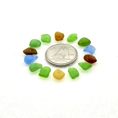 RESERVED Tiny Sea Glass for Crafts, Beach Charms for Jewelry Making, Sew on Teardrop Beads
