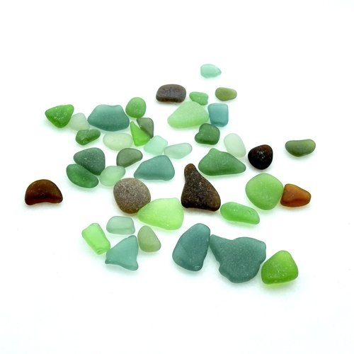 Genuine Sea Glass 40 Pieces for Jewelry Making Popular Natural Craft Supply