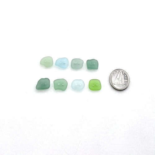 two hole drilled beach glass