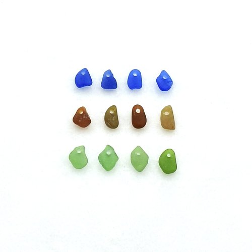 tiny sea glass charms 5/16" in length