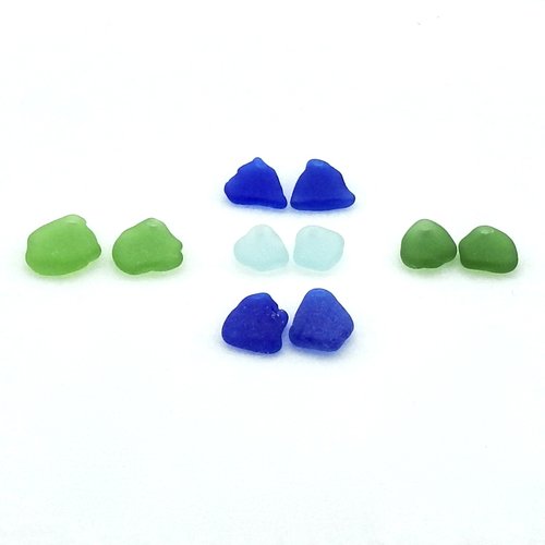 Sea Glass Earring Pair Charms Jewelry Bead Gift Making Supply
