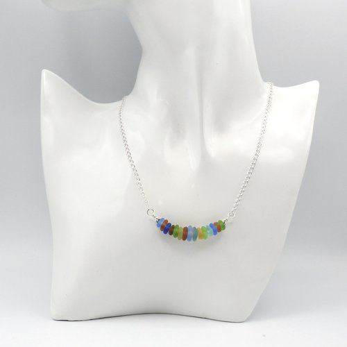 genuine sea glass necklace for women