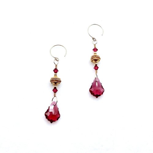 red dangle earrings for women