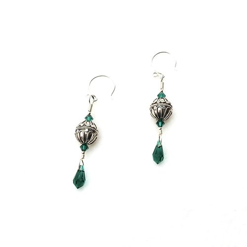 small round shaped sterling silver pierced ear wires