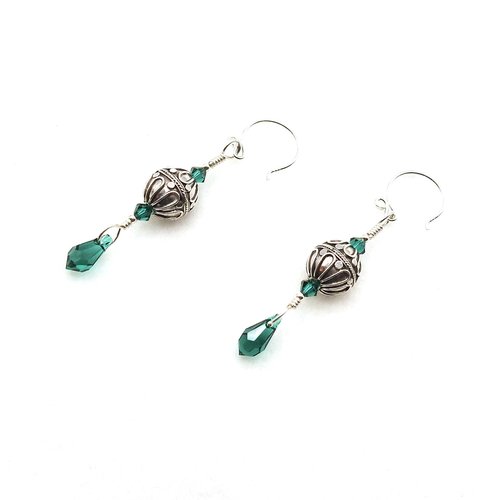 11mm round sterling silver Bali beads with an ornate design