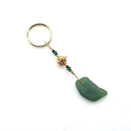 gold Bali green crystal accents