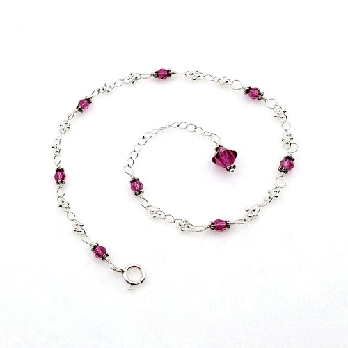 fuchsia pink ankle bracelet