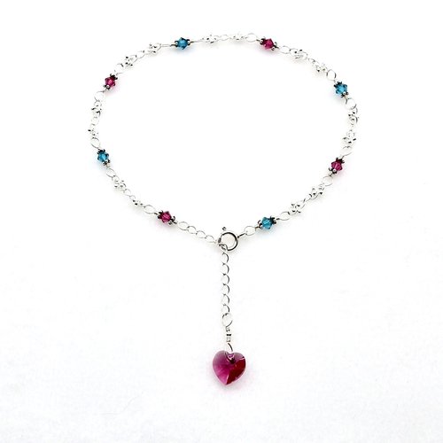 fuchsia pink heart charm 