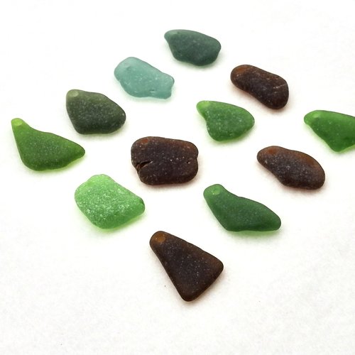 Beach Glass Necklace Pendants, Large Drilled Real Sea Glass Charms for Jewelry Making, Sun Catcher Craft Beads 