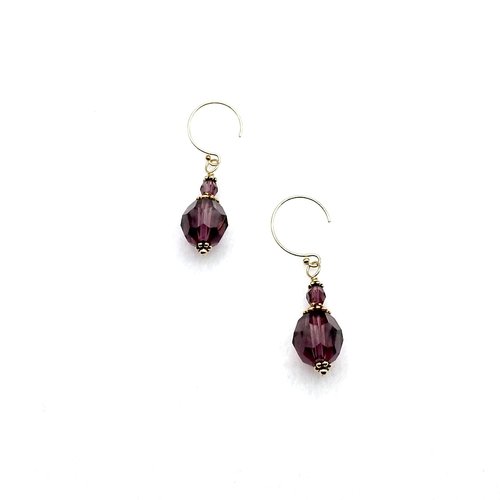 purple crystal earrings