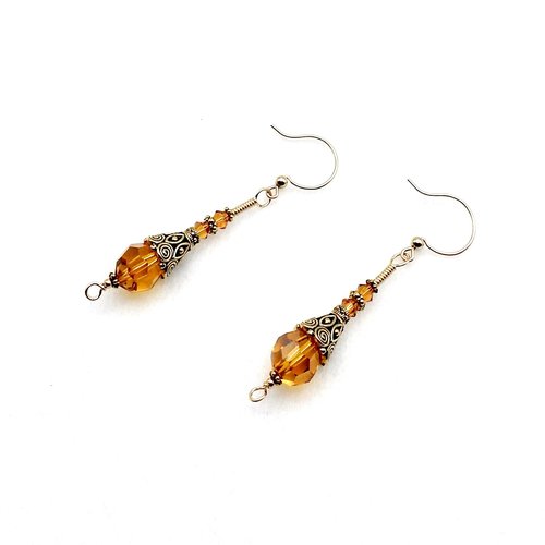 topaz colored long dangles