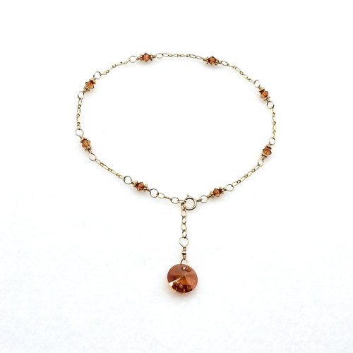 Crystal Beads Anklet for Women Copper Color Adjustable Gold Chain Ankle Bracelet Jewelry Gifts Canada