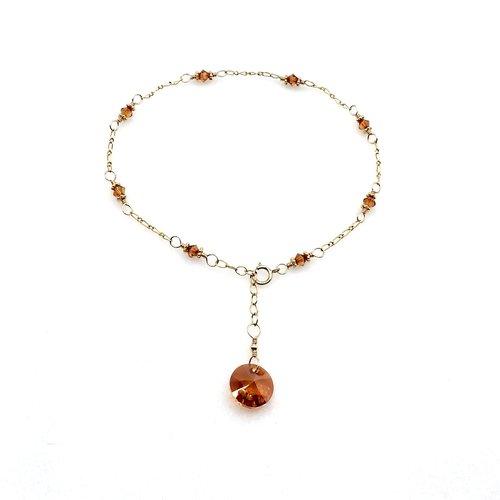 brown crystal jewelry