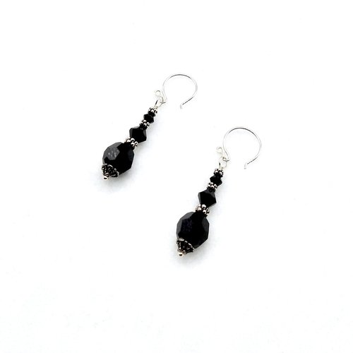 black crystal earrings