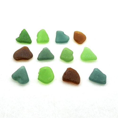 Ocean Charms for Jewelry Making Real Sea Glass Beads Top Drilled Pendants for Beach Crafts 
