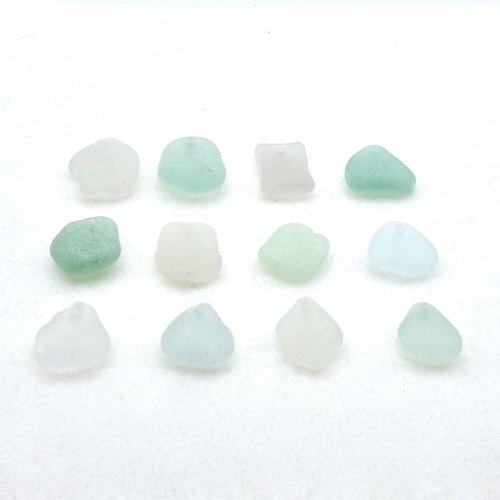real beach glass top drilled beads