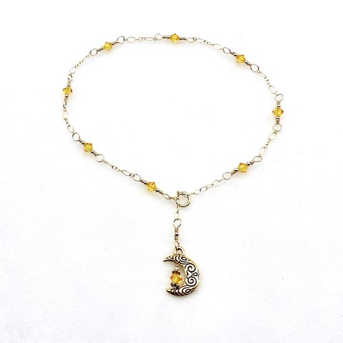 crescent moon anklet for women