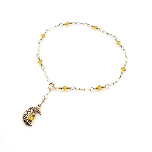 adjustable beaded gold chain