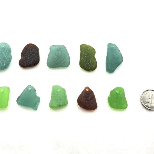 Nature Pendants for Jewelry Making Top Drilled Authentic Sea Glass Unique Unusual Craft Beads 