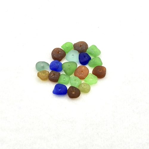 Genuine Sea Glass Tiny Beads Center Drilled Hole for Jewelry Making Beach Craft Supply
