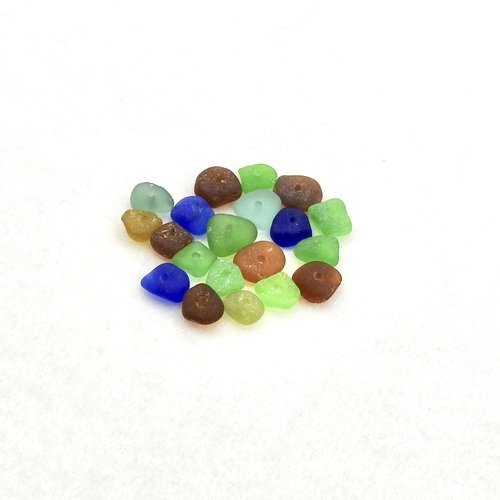 Genuine Sea Glass Tiny Beads Center Drilled Hole for Jewelry Making Beach Craft Supply