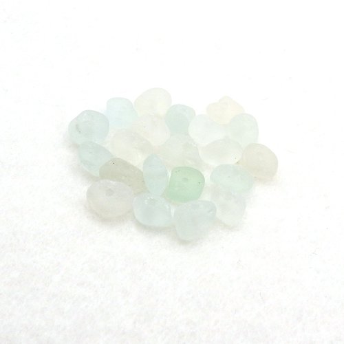 Light Pastel Center Drilled Sea Glass Beads from Nature Tiny Beach Jewelry Making Nautical Craft Supply 