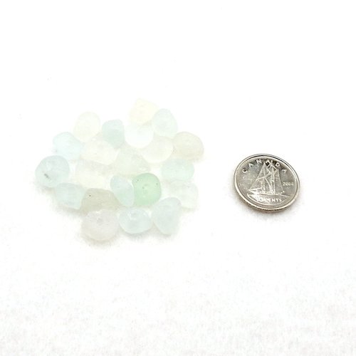 Light Pastel Center Drilled Sea Glass Beads from Nature Tiny Beach Jewelry Making Nautical Craft Supply 