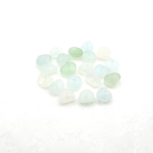 Real Sea Glass Beads Canada Light Pastel Color Center Drilled Tiny Nuggets for Jewelry Making