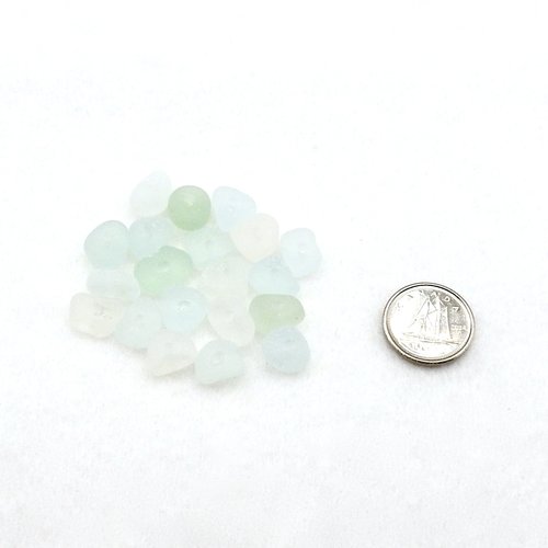 Real Sea Glass Beads Canada Light Pastel Color Center Drilled Tiny Nuggets for Jewelry Making