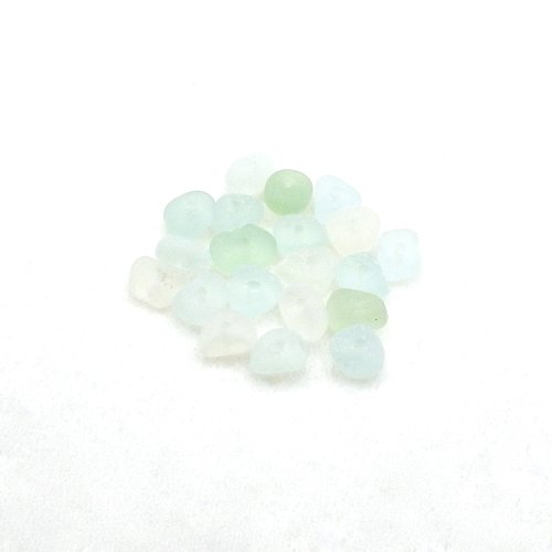 Real Sea Glass Beads Canada Light Pastel Color Center Drilled Tiny Nuggets for Jewelry Making