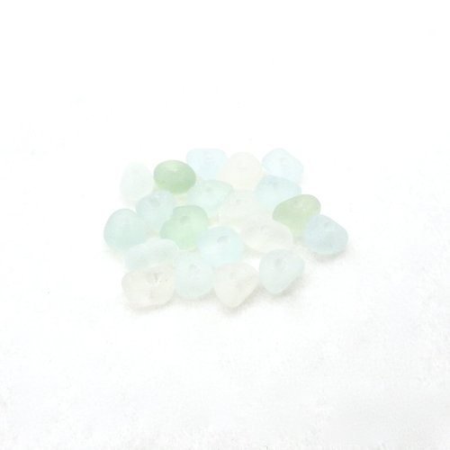 Real Sea Glass Beads Canada Light Pastel Color Center Drilled Tiny Nuggets for Jewelry Making