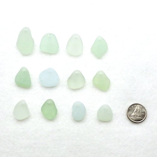 Sea Glass Pendants for Jewelry Making, Light Pastel Beads Top Drilled for Necklaces Frosted Surf Tumbled